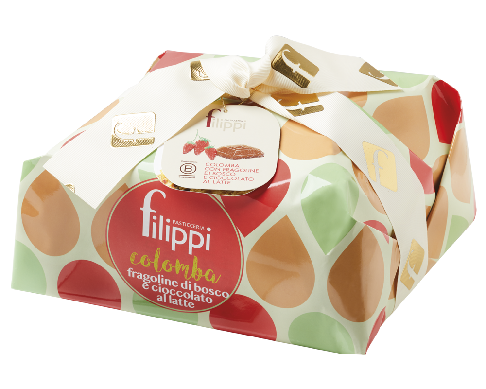Filippi colomba alle fragoline di bosco e cioccolato al latte